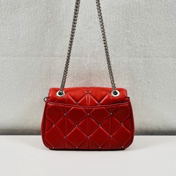 Coach Cassidy Crossbody Bag with Studded Diamond Quilting Red - Picture 7 of 15
